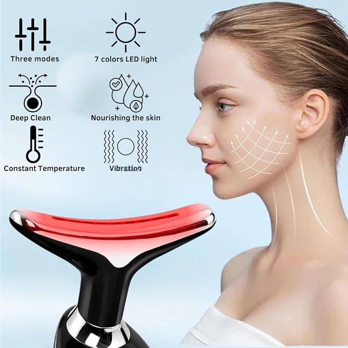 Face Sculpting Device Anti Wrinkles 3in1 Facial Massager Lifting Machine AntiAging Neck Eye Device 3 Modes 455C for SkinTightening Neck Lifting Massage Face Toning Firming for Women White - Image 4
