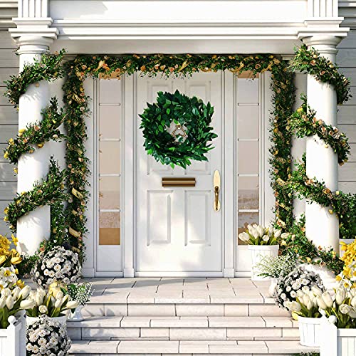 FUNORNAM 24Pcs Artificial Ficus Leaves FauxTree Branches Greenery Plant Spray for Wedding Arch DIY Wreath Home Décor (Green) - Image 4