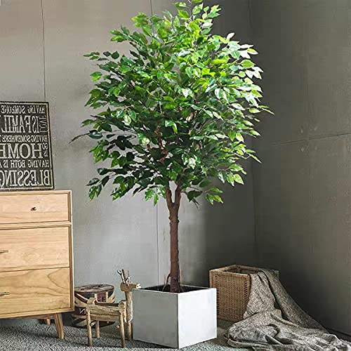 FUNORNAM 24Pcs Artificial Ficus Leaves FauxTree Branches Greenery Plant Spray for Wedding Arch DIY Wreath Home Décor (Green) - Image 3