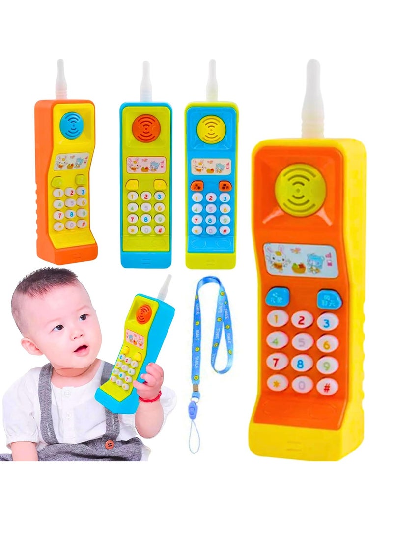 MAGIC VAULT Kids Phone Toys, 4pcs Kids Electronic Mobile Toy Phone - nteractive Plastic Keypad Cell Phone with Music, Lights 5 Neck Strap Lanyard, Talking, Animal Sounds for Baby Toddlers Boys and Girls - Image 1