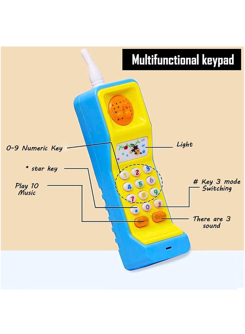 MAGIC VAULT Kids Phone Toys, 4pcs Kids Electronic Mobile Toy Phone - nteractive Plastic Keypad Cell Phone with Music, Lights 5 Neck Strap Lanyard, Talking, Animal Sounds for Baby Toddlers Boys and Girls - Image 3