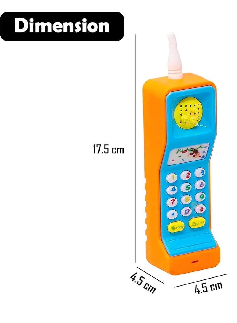 MAGIC VAULT Kids Phone Toys, 4pcs Kids Electronic Mobile Toy Phone - nteractive Plastic Keypad Cell Phone with Music, Lights 5 Neck Strap Lanyard, Talking, Animal Sounds for Baby Toddlers Boys and Girls - Image 4