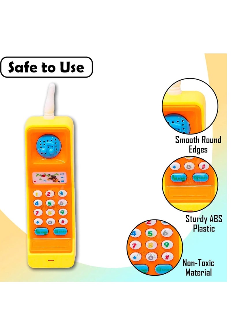 MAGIC VAULT Kids Phone Toys, 4pcs Kids Electronic Mobile Toy Phone - nteractive Plastic Keypad Cell Phone with Music, Lights 5 Neck Strap Lanyard, Talking, Animal Sounds for Baby Toddlers Boys and Girls - Image 5