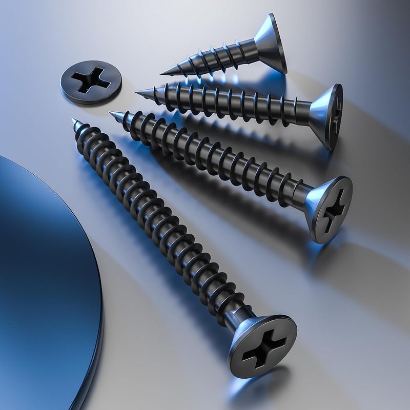 Wensilon Store (800Pcs) #6x1/2 Black Wood Screw Quick Metal Self Tapping Flat Head - Image 5