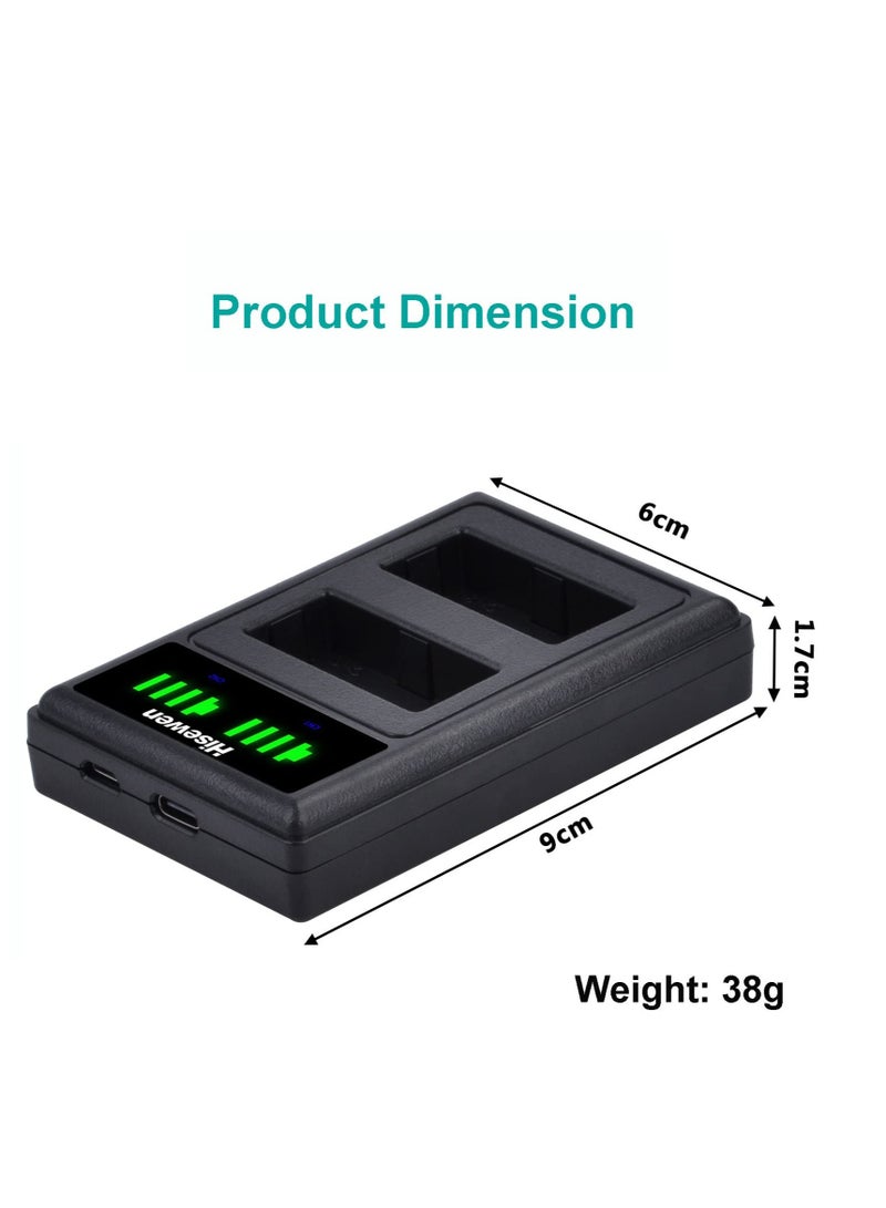 LED Dual Battery Charger for Fuji Cameras - Compatible with XT30, X100V, XS10, XT3, XA7, XE4, XPRO3, XT2, XT20, X100F, XA3, XA5, XPRO2 - Image 3