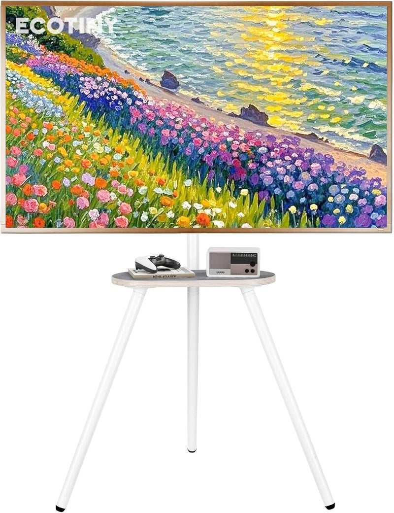 ECOTINY Easel TV Stand, Tripod TV Stand for 43 to 65 Inch Large LCD LED Screens, Height Adjustable and Swivel TV Stand, Cast Iron - Image 1