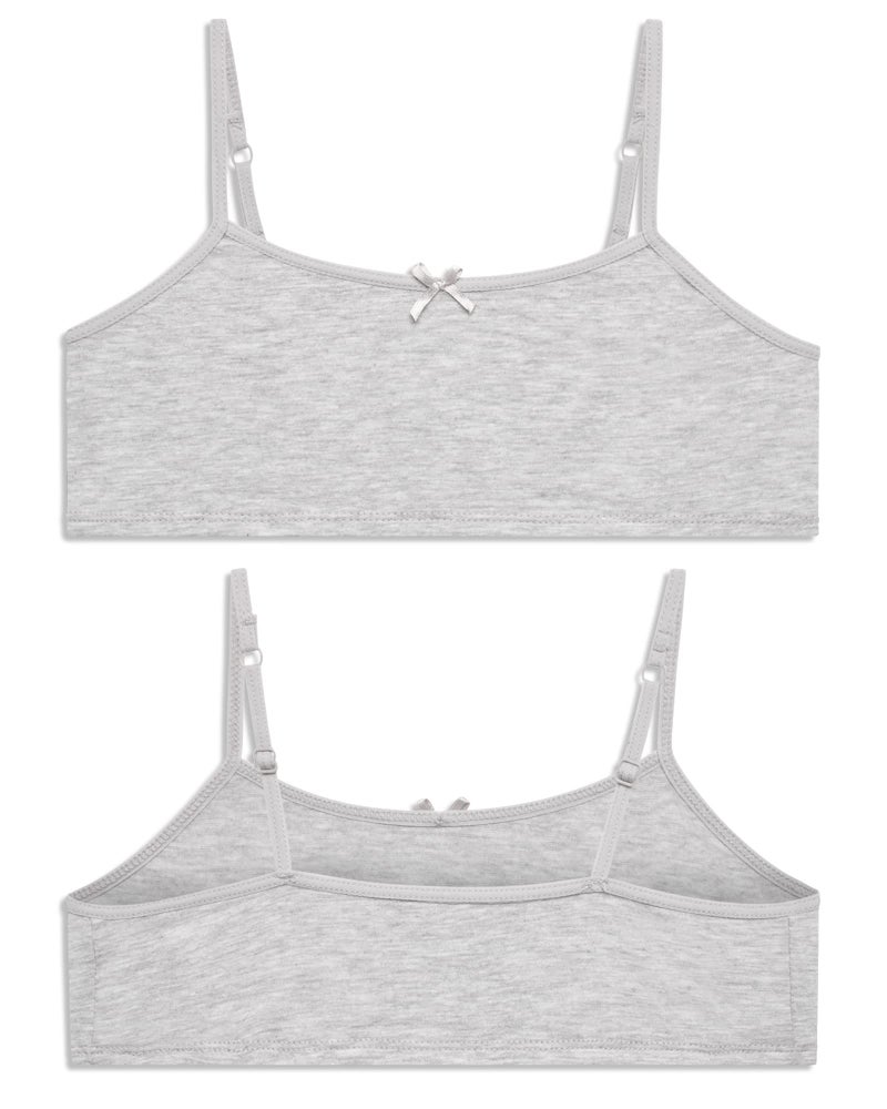 Rene Rofe Girls' Training Bras – 5 Pack Cotton Stretch Girls Cami Bralettes - Spaghetti Strap Training Bra for Girls (7-14), Size 14, Asst. Basics - Image 4