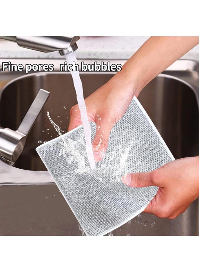 مناشف المطبخ - أقمشة سلكية متعددة الاستخدامات وقابلة لإعادة الاستخدام مصممة لتنظيف الأطباق بسهولة، وتتميز بسطح مقاوم للخدش، مثالية للاستخدام اليومي في المنزل أو المطبخ 6 قطع - Image 3