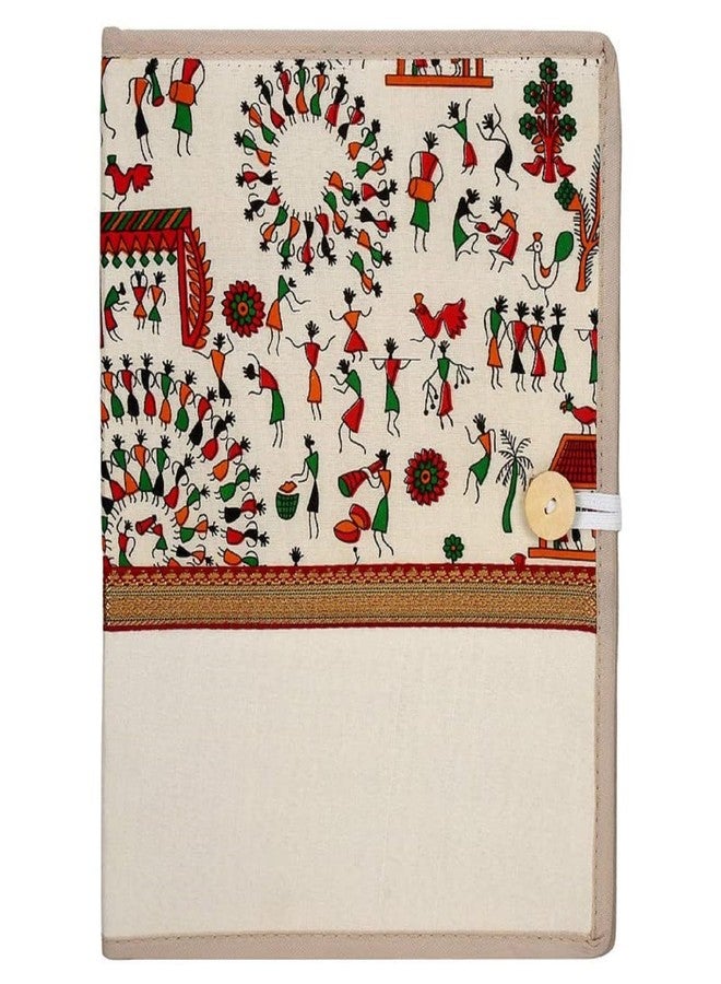 Peeplvalue Multicolor A4 Size Printed Fabric File Folders for Documents Certificates, Document Holder, Jute Conference File Folder with Pen Holder - Image 1