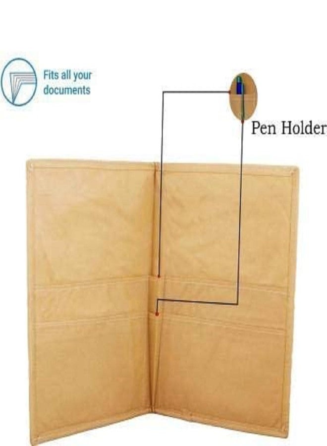 Peeplvalue Multicolor A4 Size Printed Fabric File Folders for Documents Certificates, Document Holder, Jute Conference File Folder with Pen Holder - Image 2