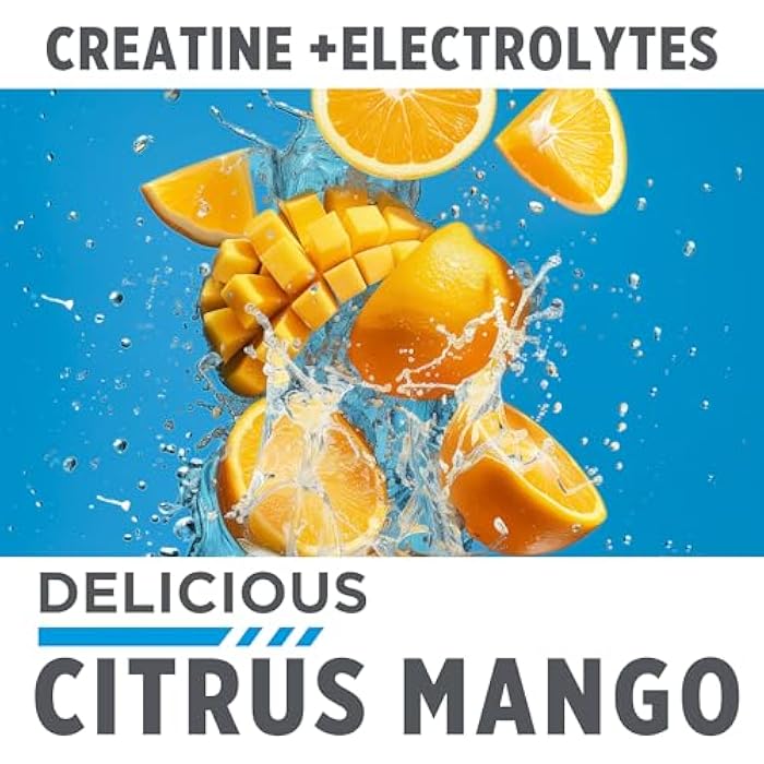 CON-CRET Creatine HCl + Hydration | Electrolyte Powder Tub | Citrus Mango | Sugar Free Electrolytes | Rehydration Formula w Potassium, Sodium, Zinc, Magnesium to Hydrate & Recover (40 serv) - Image 4