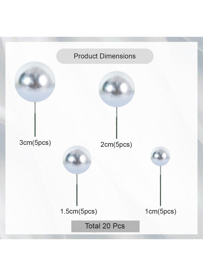 Ascension Mini Balloon Cake Toppers Round Silver Ball Cupcake Toppers Cake Decorations for Birthday Wedding Christmas Decoration Items Christmas Faux Ball Birthday Decoration (Pack of 20) (Silver) - Image 3