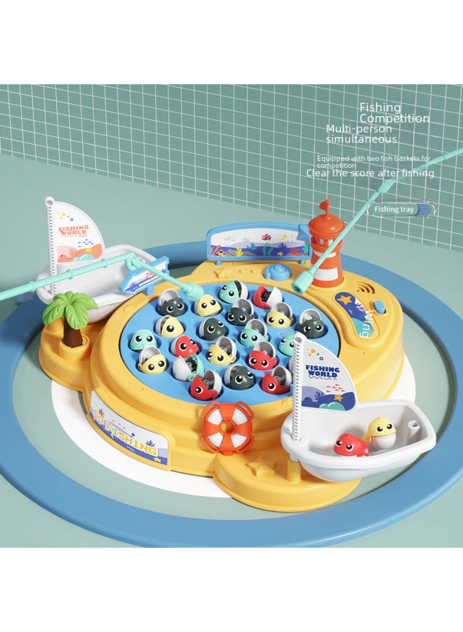 لعبة صيد مغناطيسية دوارة كهربائية كبيرة تفاعلية بين الوالدين والطفل، التعليم المبكر، موسيقى خفيفة، لوحة صيد دوارة - اللون: طاولة صيد جزيرة كهربائية كبيرة 【بطارية قابلة لإعادة الشحن * 3 شاحن * 1 مفك براغي * 1】】 - Image 5