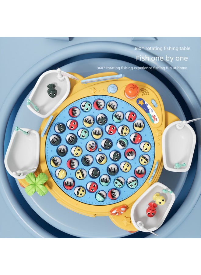 لعبة صيد مغناطيسية دوارة كهربائية كبيرة تفاعلية بين الوالدين والطفل، التعليم المبكر، موسيقى خفيفة، لوحة صيد دوارة - اللون: طاولة صيد جزيرة كهربائية كبيرة 【بطارية قابلة لإعادة الشحن * 3 شاحن * 1 مفك براغي * 1】】 - Image 3