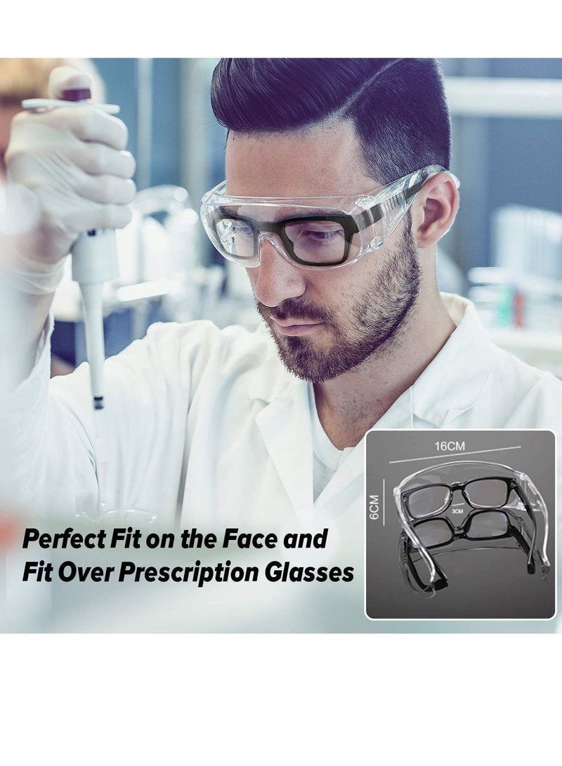 Captaintech Safety Glasses Over Glasses Goggles Protective Eyewear for Work - Anti Fog Shooting Glasses Eye Protection with Clear Vision,Scratch & UV Resistant Safety Glasses for Men Women Lab Clear 3 Pack - Image 2