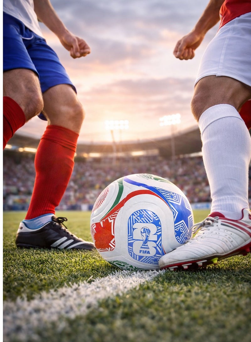 FIFA World Cup New Design 2026 Model Football - Size 5 – Indoor & Outdoor Soccer Training Ball for Playground & Professional Practice - Image 2