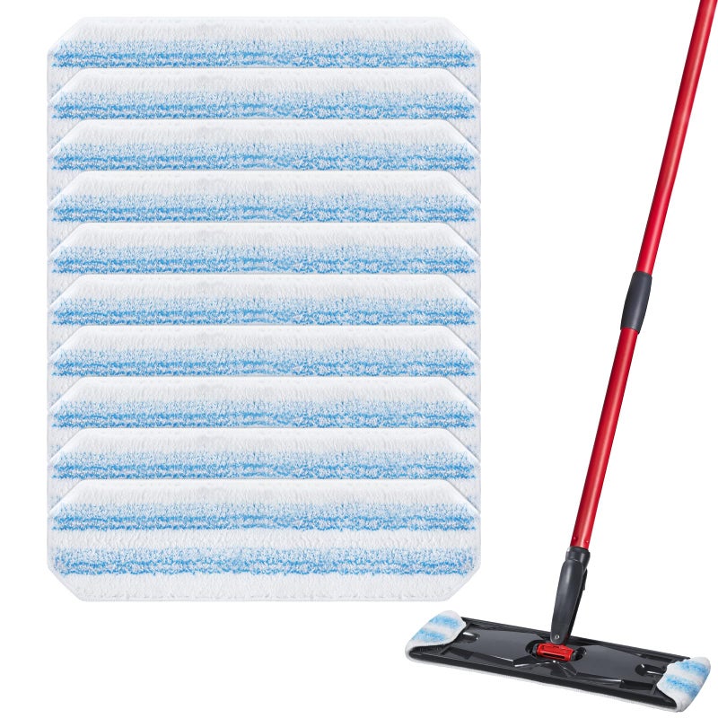 Caehomly 10 Pack H2prO Mop Pads Compatible with O Ceda H2PrO Flat Mo p System, 100% Microfiber Mop Head Replacements, Washable and Reusable, White - Image 1