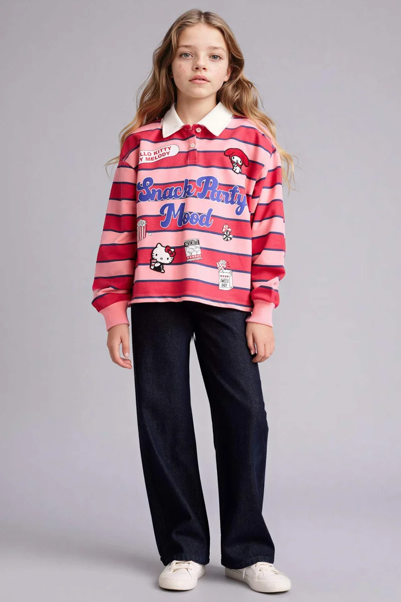ديفاكتو Hello Kitty Licensed Polo Collar Sweatshirt