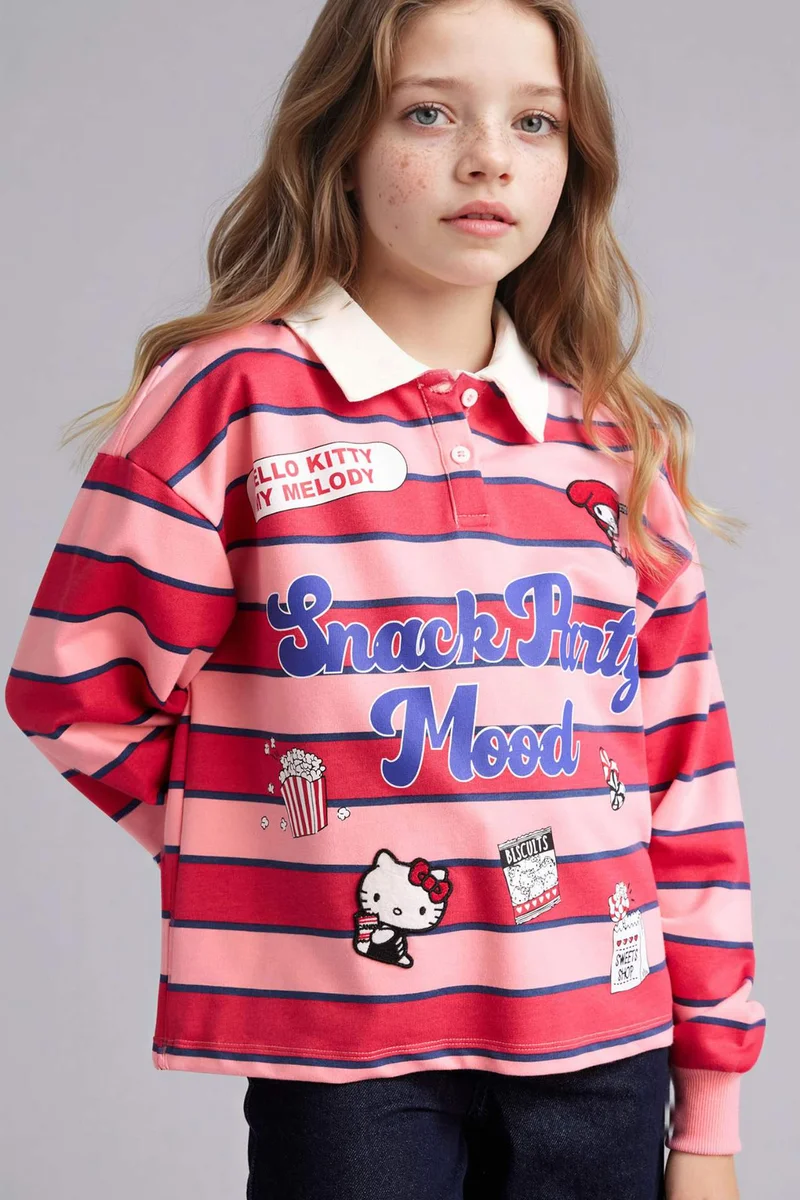 ديفاكتو Hello Kitty Licensed Polo Collar Sweatshirt