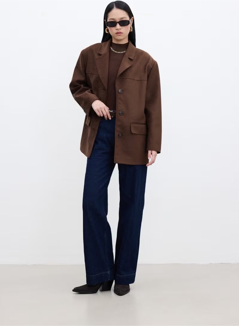 Manuka Faux Suede Classic Jacket Brown - Image 3