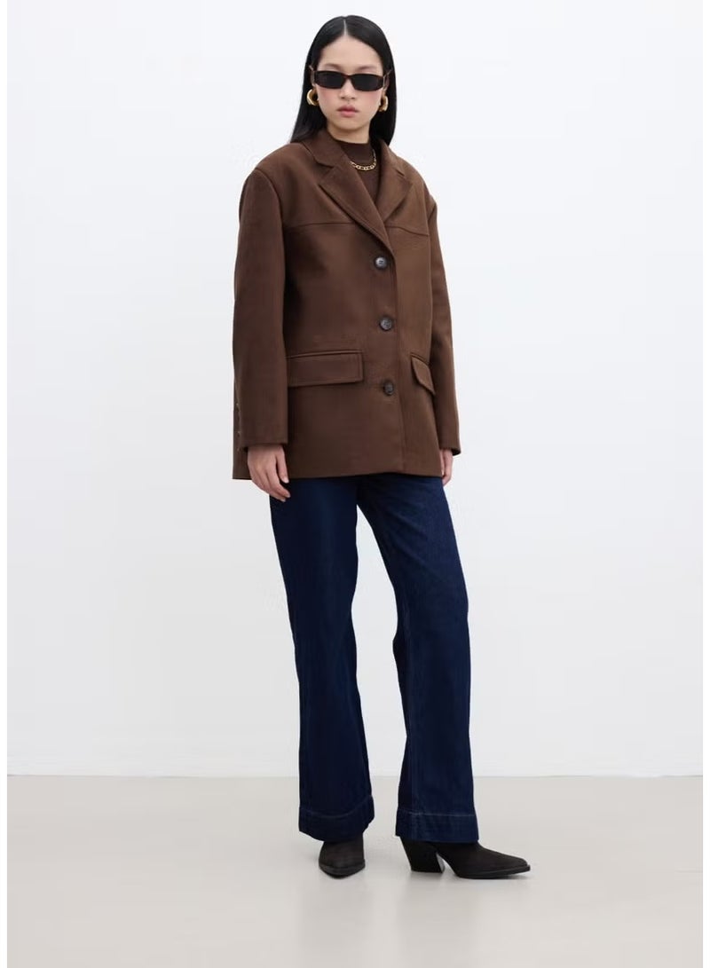 Manuka Faux Suede Classic Jacket Brown - Image 2