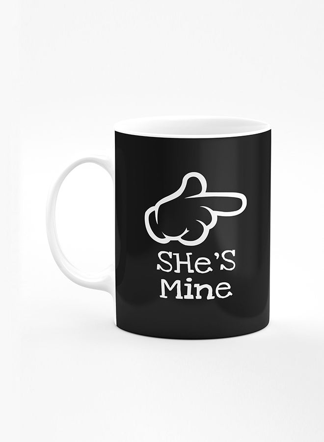 ستايلايزد كوب قهوة مطبوع مصمم بمقبض شديد التحمل 11 أونصة أكواب هدايا شخصية من السيراميك [آمن للاستخدام في الميكروويف ومقاوم للغسل في غسالة الصحون] - طباعة رخامية أسود - Image 1