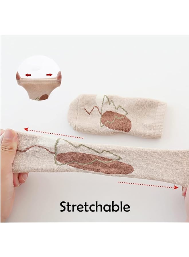 erorex Toddler Cartoon Animal Kids Thick Warm Anti Slip Socks 5 Pairs - Image 4