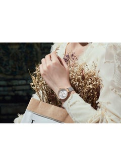 NAVIFORCE Elegant Women's Quartz Watch Stylish Round Dial with Floral Embossed Design Sparkling Crystal Hour Markers Stainless Steel Mesh Strap Fashionable Timepiece for Everyday Wear and Special Occasions  - Image 3