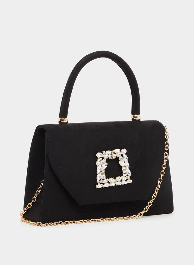 Styli Embellished Stone Handbag with Chain Strap - Image 1