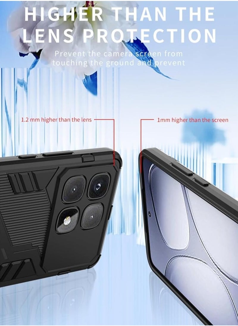 Generic - Case Compatible with Xiaomi 14T Pro 2024, 2-in-1 TPU+PC Dual Layer Combo Shockproof Ultra-Thin Protective Phone Back Cover with Kickstand - Image 1