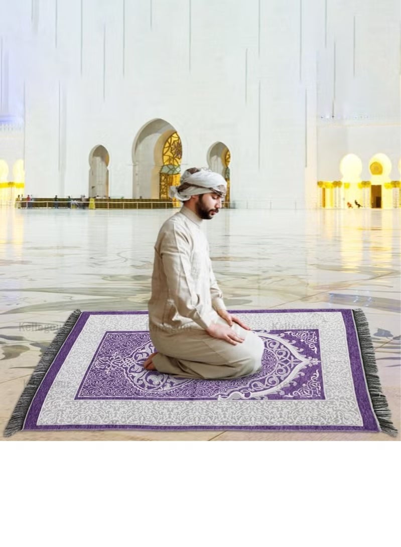 Aramu Prayer Mat with Prayer Beads,Soft Prayer Rug with Elegant Square Gift Box,for Praying Men,Women,Kids  - Image 3
