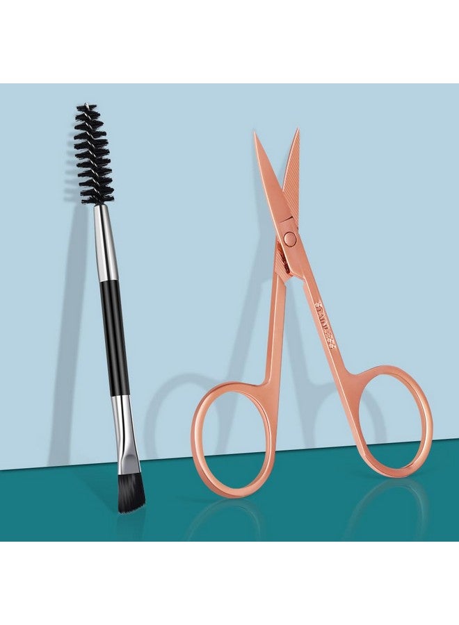 TsMADDTs Tweezers Set For Women Facial Hair Precision Tweezers Set With Travel Case Stainless Steel Tweezers For Eyebrows With Scissors Mirror - Image 5