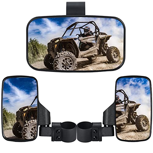 OFIG UTV Side Mirrors And UTV Center Mirror for 16 to 2 Roll Bar Adjustable Break Away Compatible with Polaris RZR 900 1000 Can Am Mule Rhino Yamaha YXZ CFMOTO Zforce - Image 1