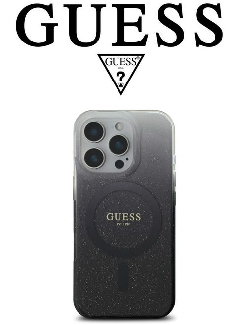 iPhone 16 Pro Case with elegant gradient Black design with original logo and design approved by the global brand GUESS