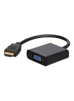 HDMI إلى VGA، محول HDMI إلى VGA مطلي بالذهب (ذكر إلى أنثى) للكمبيوتر وسطح المكتب والكمبيوتر المحمول والكمبيوتر الشخصي والشاشة وجهاز العرض والتلفزيون عالي الوضوح وجهاز Chromebook وRaspberry Pi وRoku وXbox والمزيد - أسود