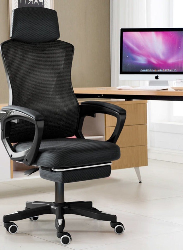 Office Chair Computer Desk Chair Ergonomic Executive Mesh Office Chair Height-Adjustable Desk Chair Gaming Chair with Lumbar Support Backrest in Sleek Black(Z1)