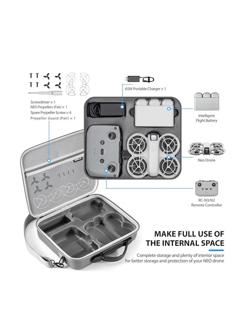 STARTRC - Carrying Case for DJI Neo Portable PU Storage Protective Bag for DJI Neo Fly More Combo Accessories, Compatible with RC-N3 Remote Controller, Neo Intelligent Flight Battery, Charging Hub - Image 1