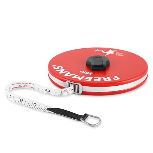 FREEMANS Goldstar Plus 50m:13mm Fibreglass Measuring Tape- 50m/165ft Multicolor || Case Reinforced With Stainless Steel Band || Durable Winding Mechanism Handle and Stainless Steel Mouth with End Hook - Image 5