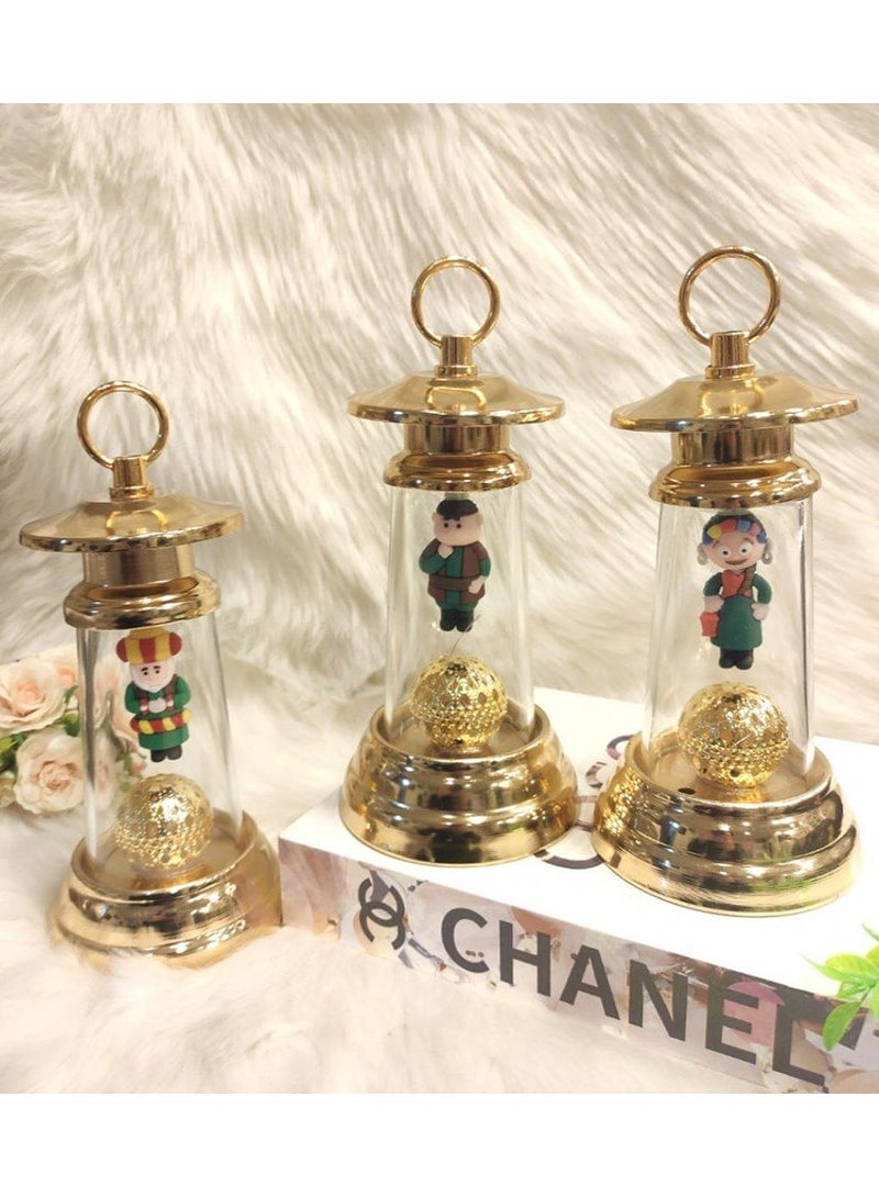 Ramadan lantern, golden metal, in the shape of fananis  - Image 1