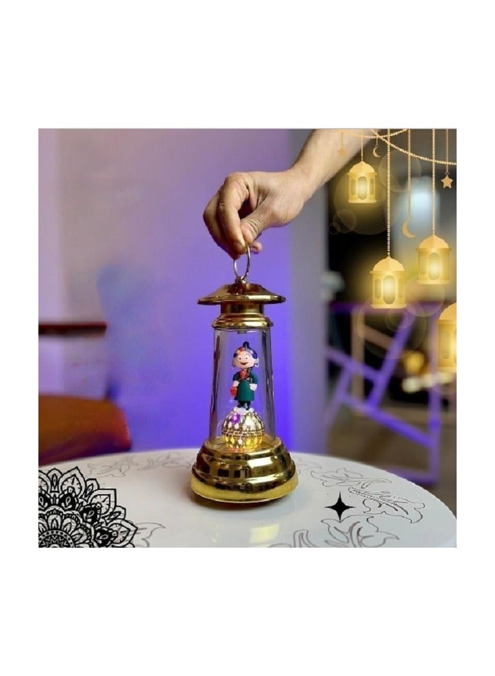 Ramadan lantern, golden metal, in the shape of fananis  - Image 2