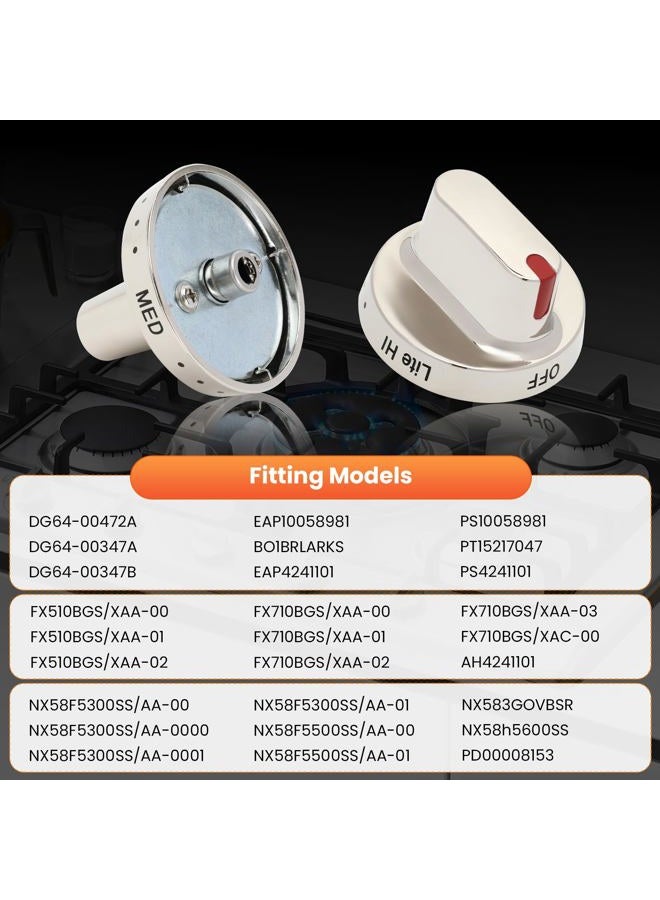 Monkemon Upgraded 5pcs DG64-00472A / DG64-00347A Stove knobs Compatible with DG64-00473A,DG64-00347A,DG64-00347B Samsung Stove knob,Replaces FX710bgs,NX58F5500SS,FX510BGS,FX510BGS,NX58F5300SS - Image 4