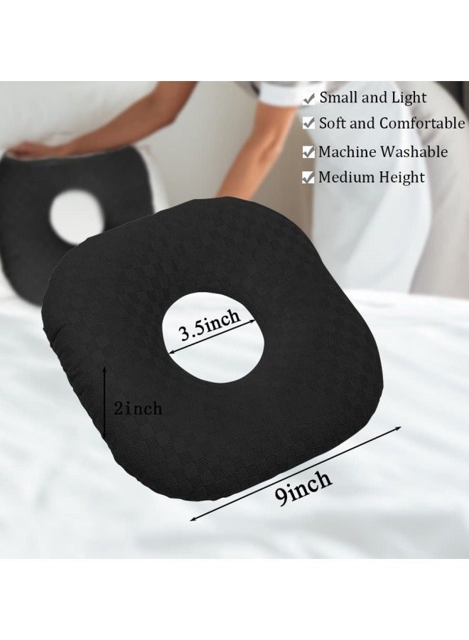 Ear Piercing Pillow for Side Sleepers, Donut Pillow with Hole for Ear Protection After Piercing or Surgery, Soft Breathable Hypoallergenic Pillow, Gray  - Image 3
