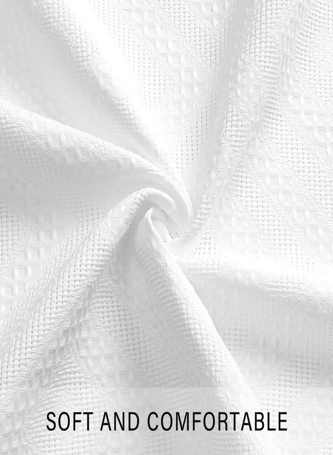 Craidlela 3D Embossed Pattern Shower Curtain, Jacquard Rhomboid Pattern Vintage Bathroom Curtain, Waterproof Fabric Shower Curtains with Hooks,72 x 72, White - Image 5