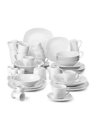 Square Dinnerware Sets  50Piece Porcelain Gray White Dishes With Plates And Bowls Set  Cups And Saucers  Coffee Mugs  Egg Cups  Sugar Pot And Milk Pot  Dish Set For 6  Series Elisa - pzsku/ZB6AF7F3B32F38A2665E9Z/45/_/1708945523/d4037be8-7037-4050-ac5e-5ab36dac08a0