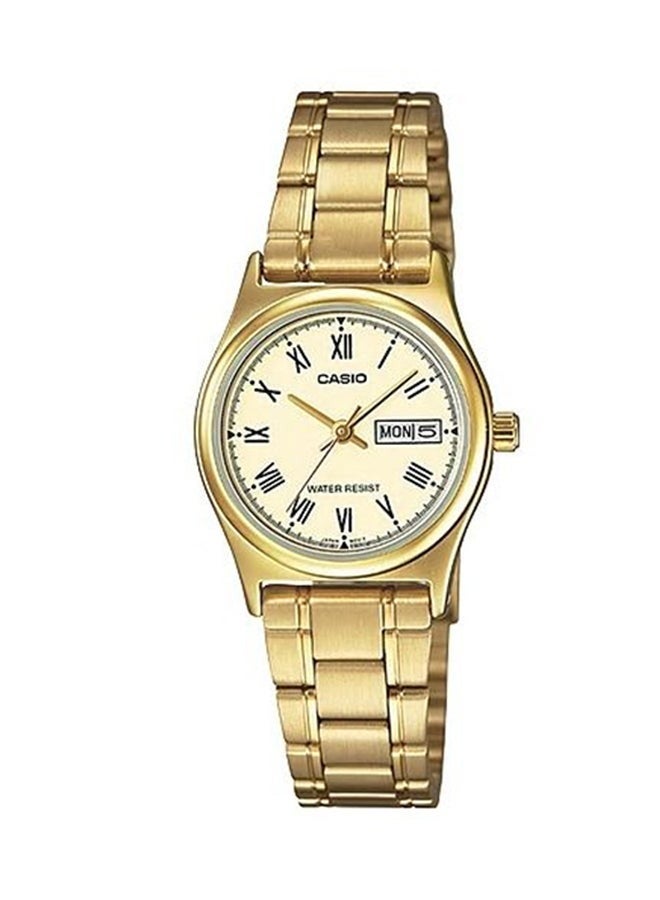 كاسيو ساعة كاسيو للسيدات LTP-V006G-9B، أنالوج، مقاومة للماء، 25 ملم، ذهبي - Image 1