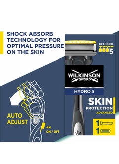 WILKINSON Hydro 5 Skin Protection Advanced Men's Shaving Razor With Gel Pool And 9 Blades  - Image 4