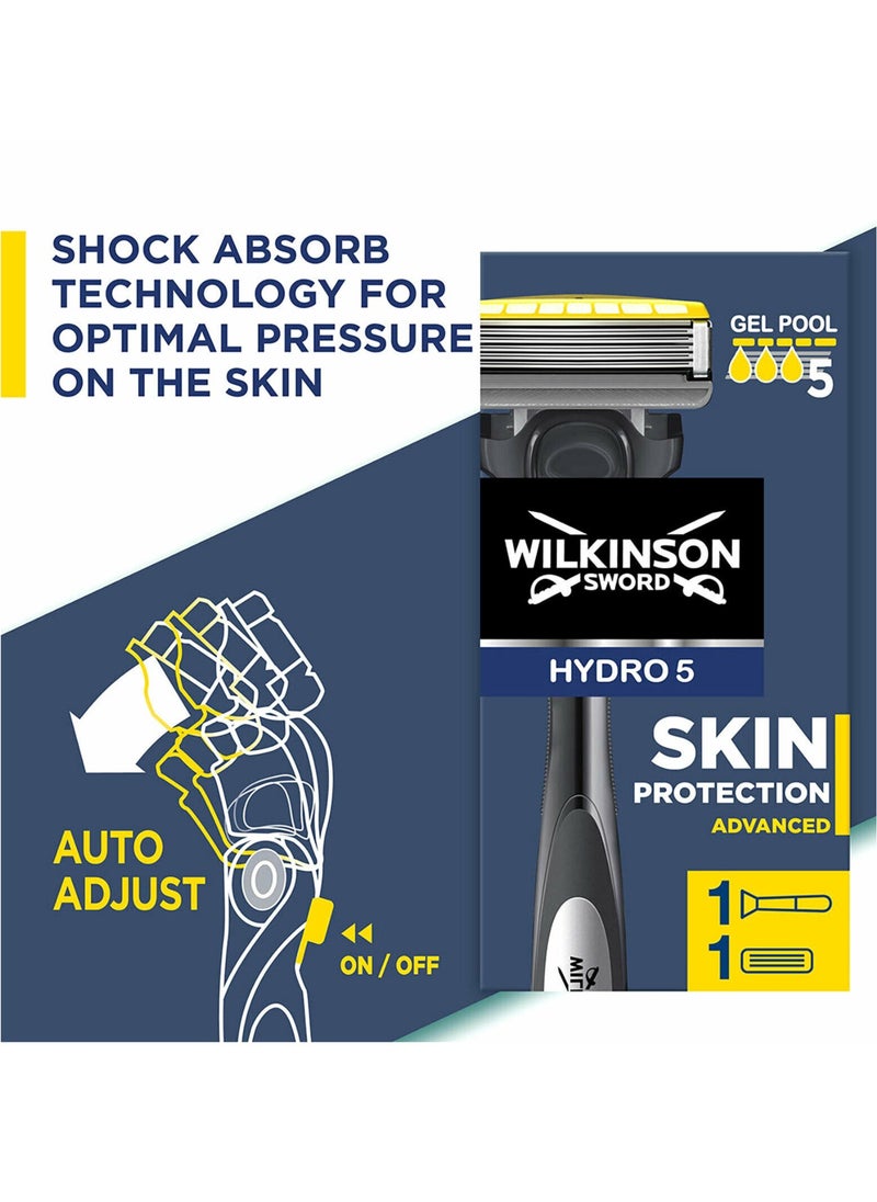 Hydro 5 Skin Protection Advanced Men's Shaving Razor With Gel Pool And 9 Blades