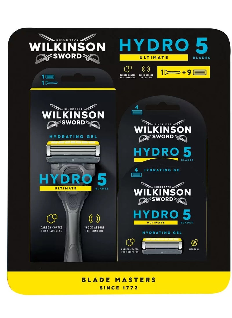 Hydro 5 Skin Protection Advanced Men's Shaving Razor With Gel Pool And 9 Blades