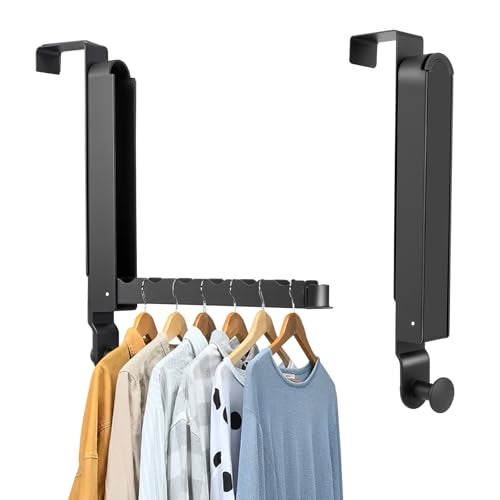 Dntorx Over The Door Drying Rack 1 Pack Foldable Over The Door Hooks Hanger for Laundry Clothes Heavy Duty Door Organizer Rack Coat Towels Hanging Storage for Bedroom Bathroom Kitchen - Image 1