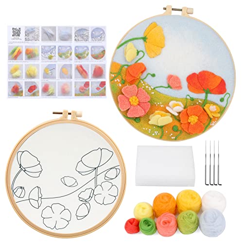 Mayboos Needle Felt Starter Set, Includes Wool Bag, Felting Needles, Foam Pad, Felt Cloth & Instructions, Pastoral Style Kit for Home Decoration - Image 1